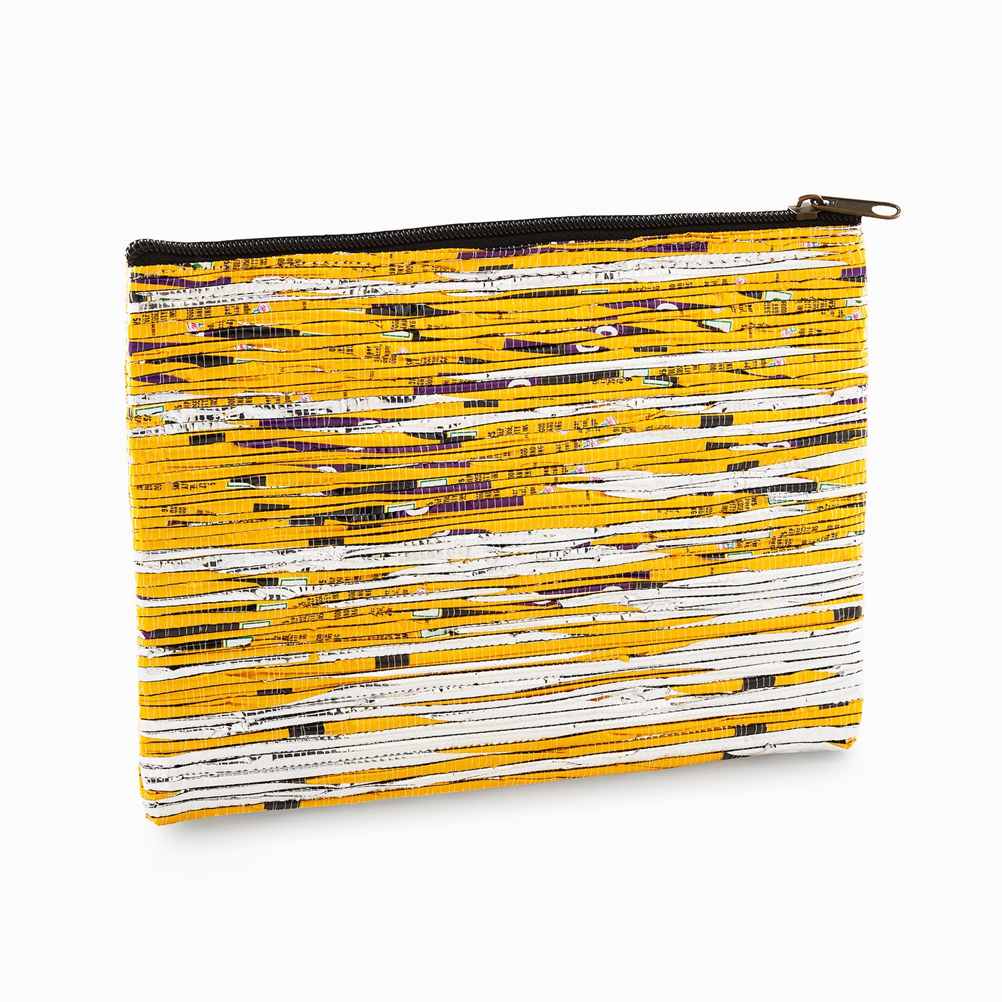 Yellow & Silver Recycled Plastic Pencil Pouch (MLP Plastic)