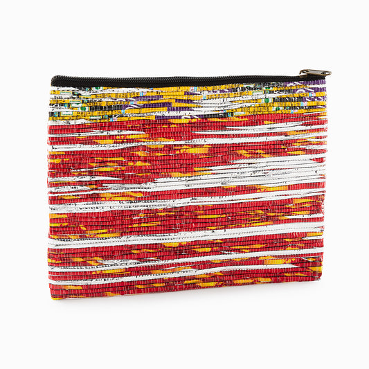 Yellow, Purple, Silver & Red Recycled Plastic Pencil Pouch (MLP Plastic)