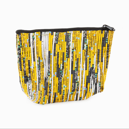 Black, Yellow & Silver Recycled Plastic Pencil Pouch (MLP Plastic)