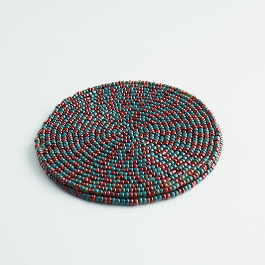 Red & Blue - Bead Coaster