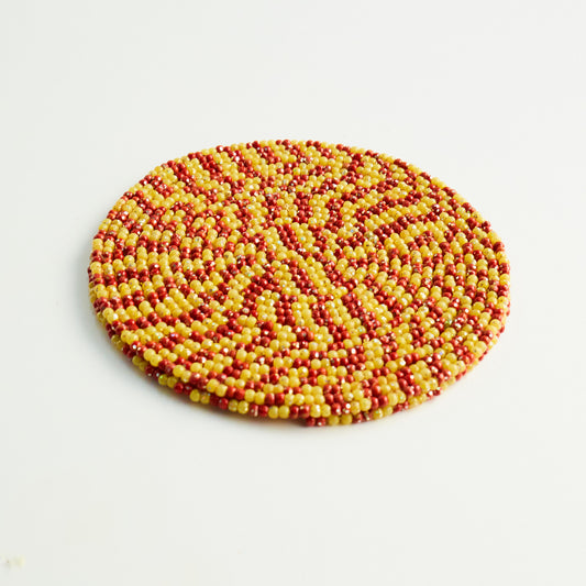 Yellow & Red - Bead Coaster