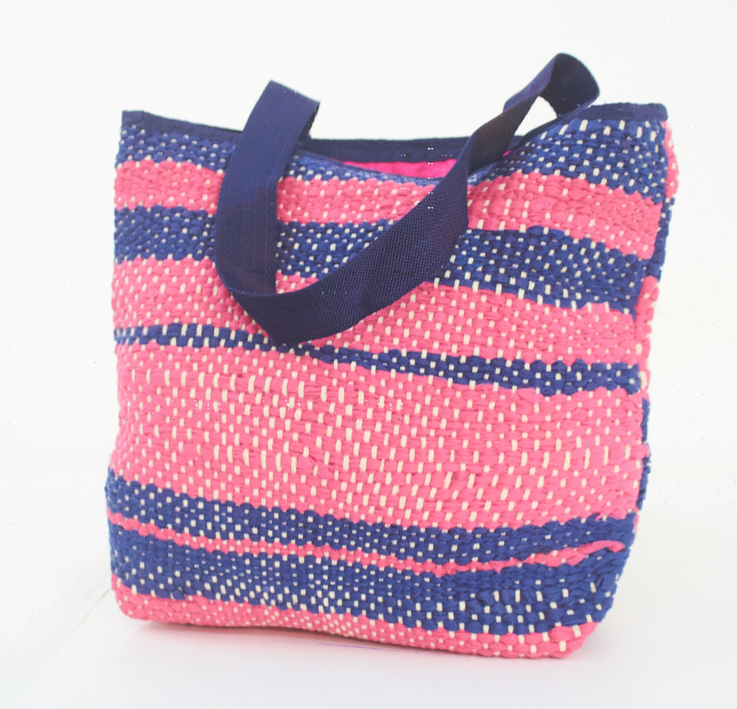 Denim Blue & Blush Pink - Non Woven Bag