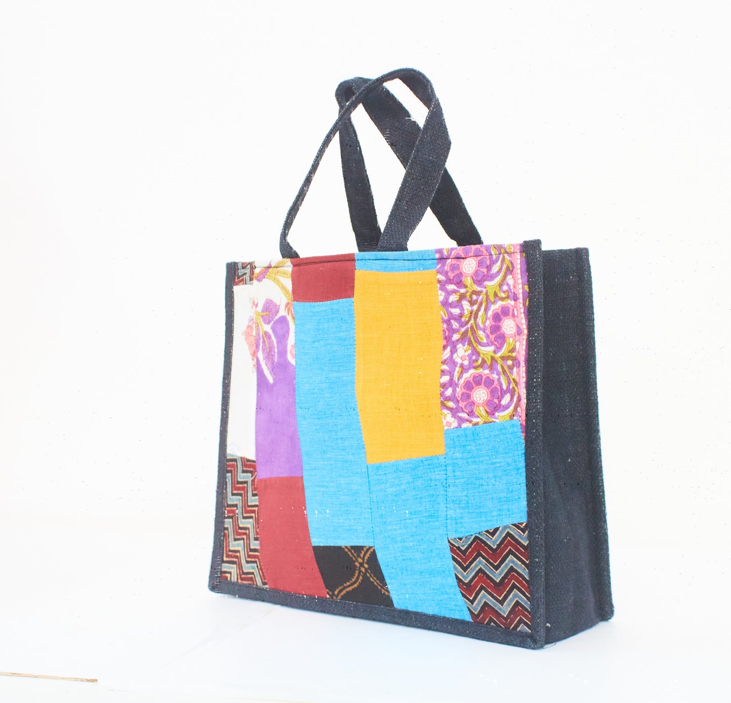 Fabric with Patch Work & Jute - Lunch Bag