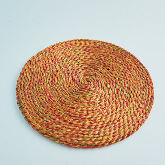 Orange & Green - Thread Yarn Coaster