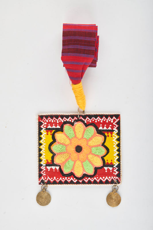 Multi Colored - Fabric Neckless with a beautiful Flower Design