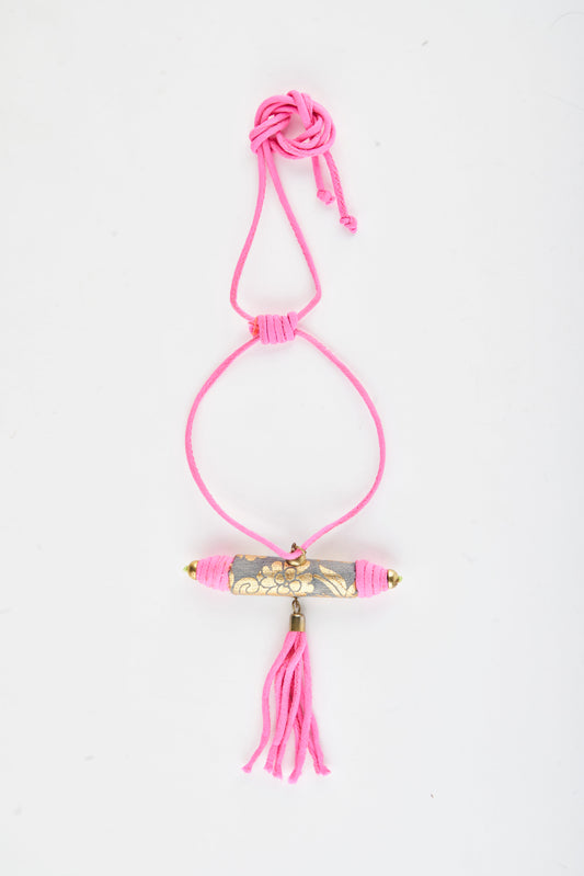 Punch Pink - Fabric Neckless