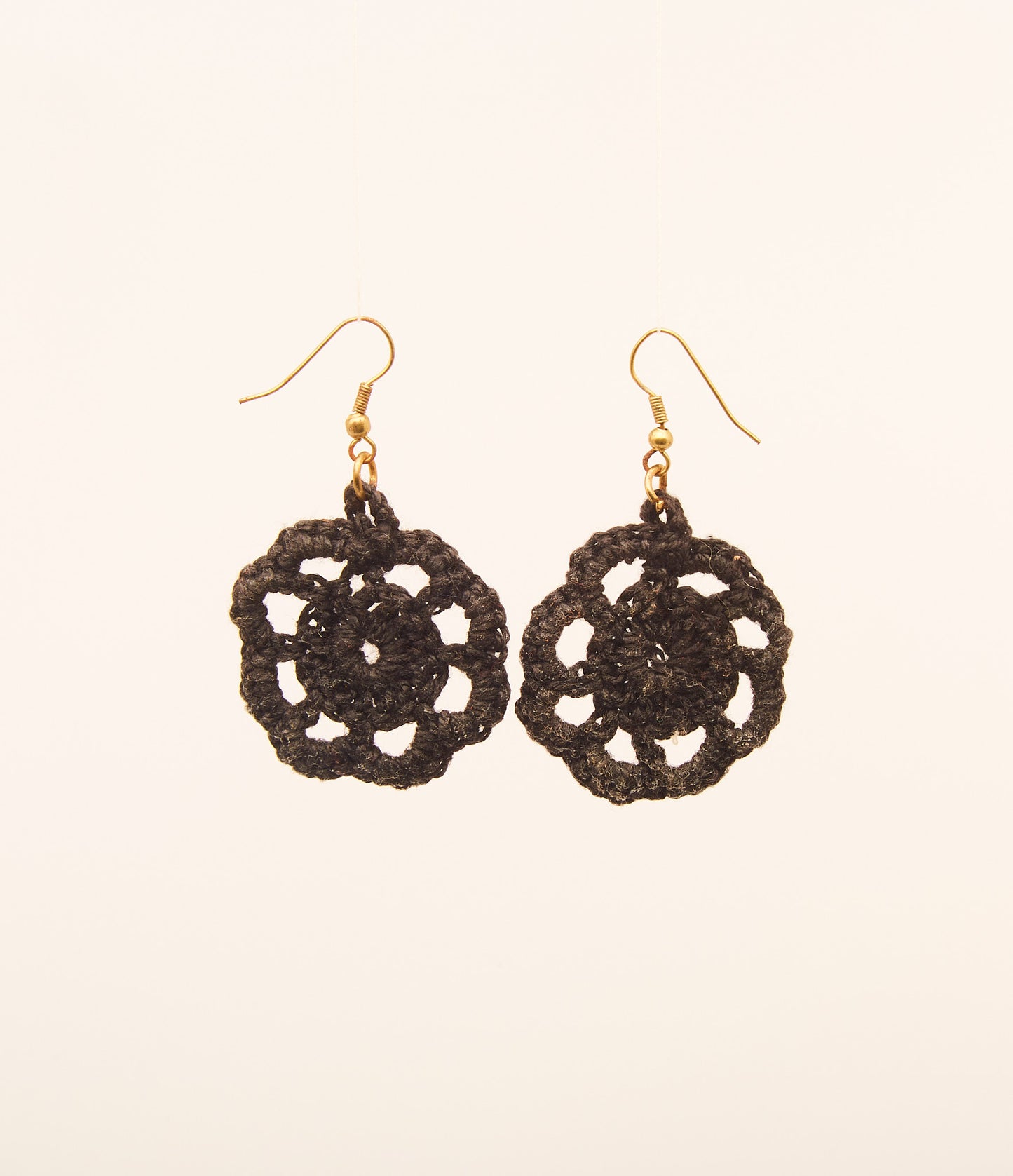 Coal Black - Crochet Earring