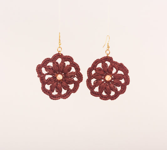 Pecan Brown - Crochet Earring