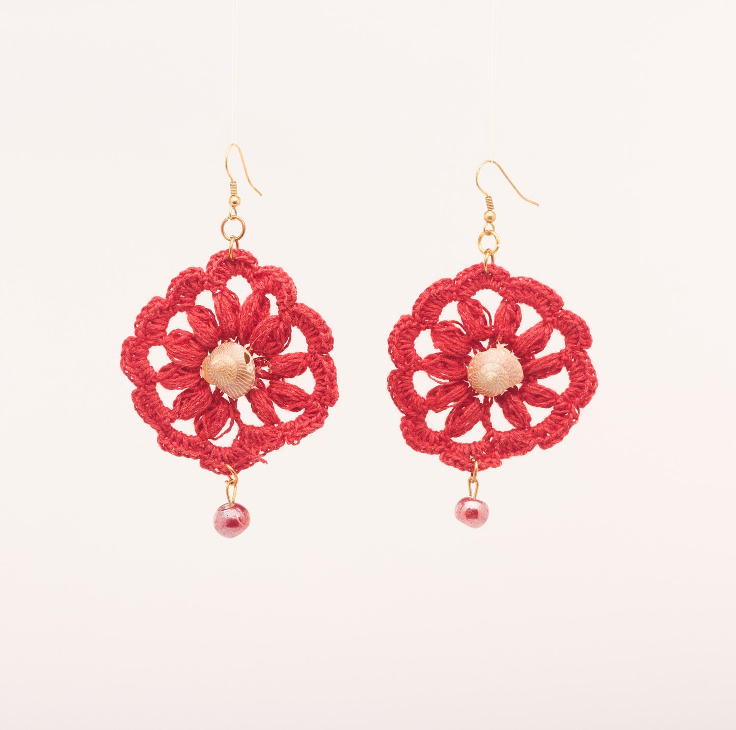 Apple Red - Crochet Earring