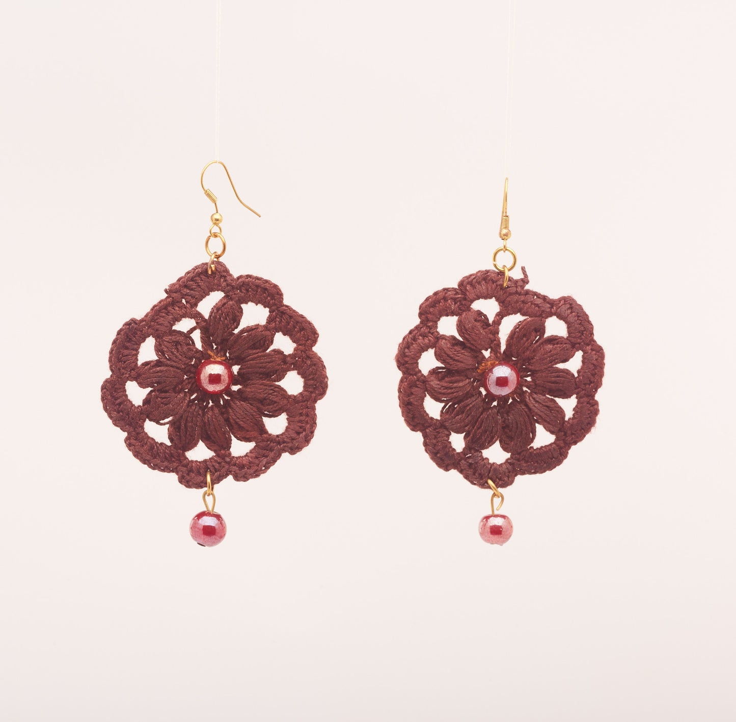 Amber Brown - Crochet Earring