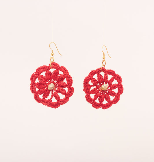 Blush Red - Crochet Earring