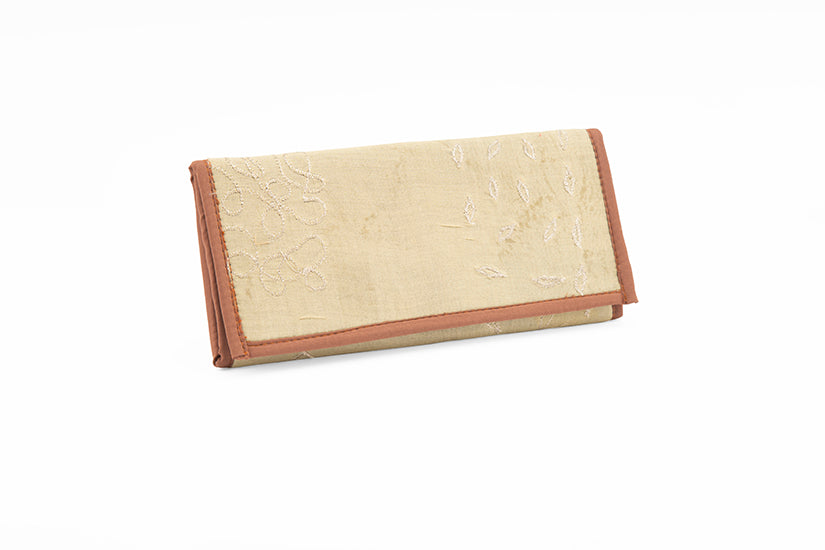 Cream Color With Brown Boarder - Wallet