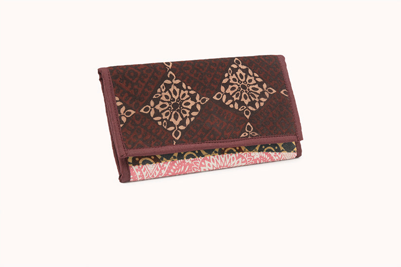 Brown & Pink With Ethnic Design - Wallet