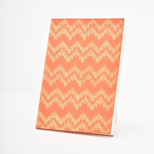 Beautiful Design on a Tangerine Orange  - Cloth Diary - Medium Size
