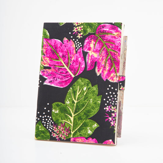 Leaf Design on Diary Cover with Newspaper Pencil