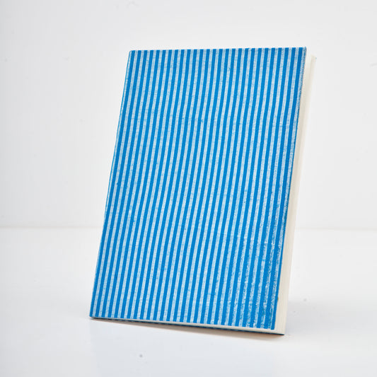 Stripes on a Cobalt Blue - Cloth Diary - Medium Size