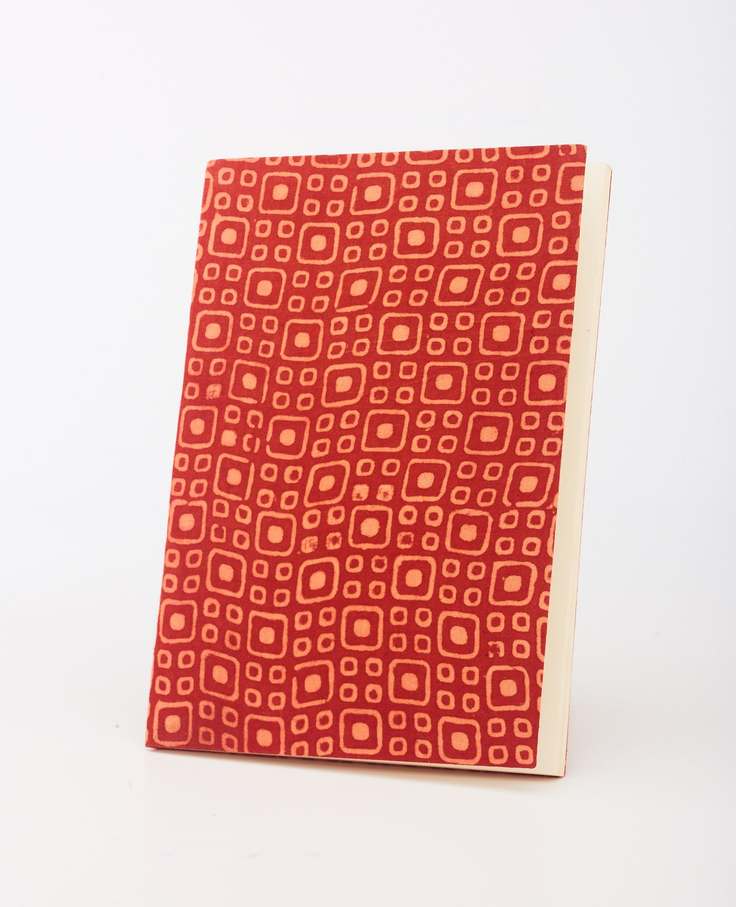 Diary (Fabric) : Dot on a Square Design on a Rose Red