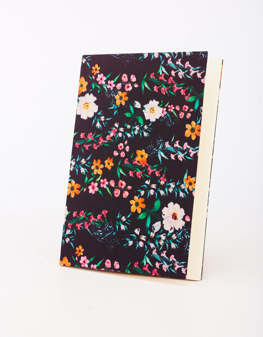 Flower Patel Design on a Black - Diary