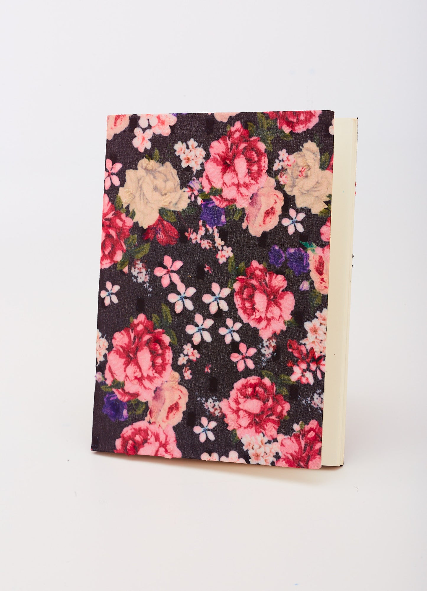 Flower Design on Coal Black - Diary