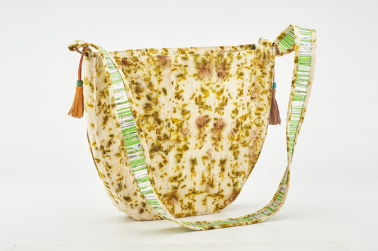 Canvas with Flower Dye Print - Sling Bag