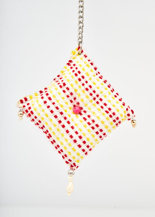 Cushion Cover Key Chain - Apple Red & Yellow Color