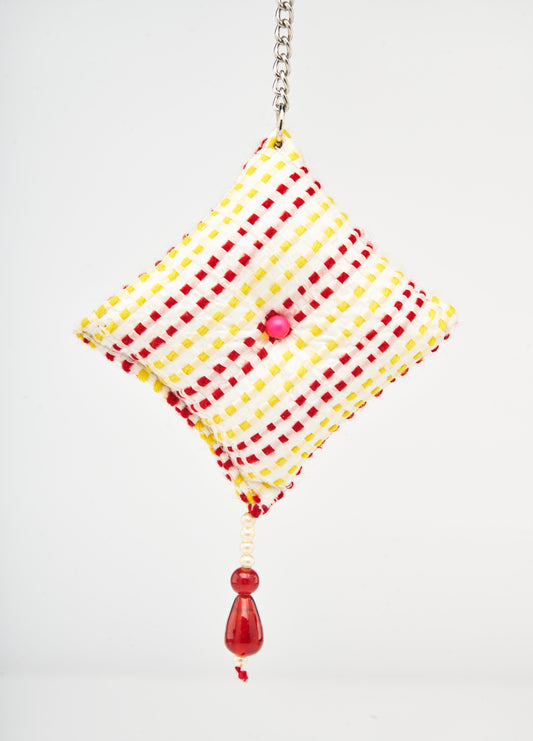 Cushion Cover Key Chain - Yellow & Red Color