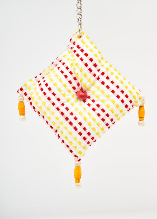 Cushion Cover Key Chain - Yellow & Cheery Red Color