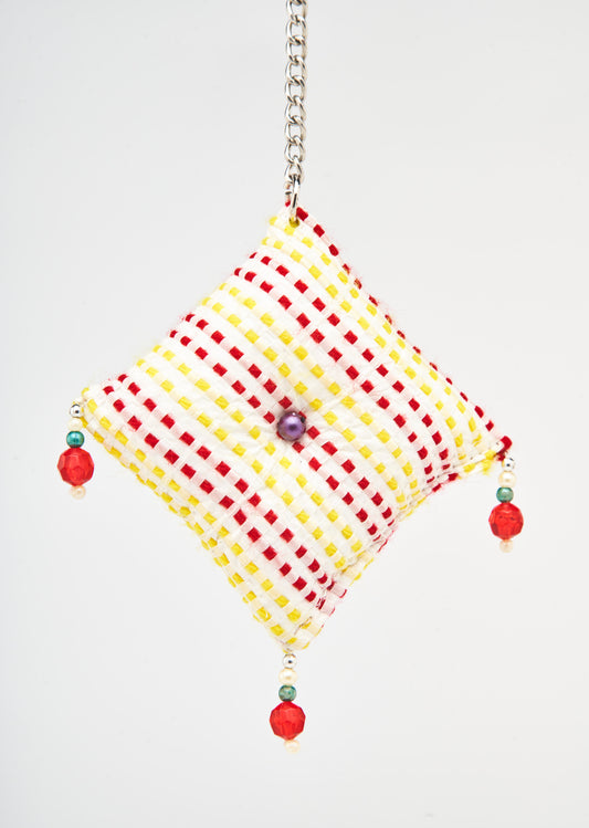 Cushion Cover Key Chain - Red & Yellow Color