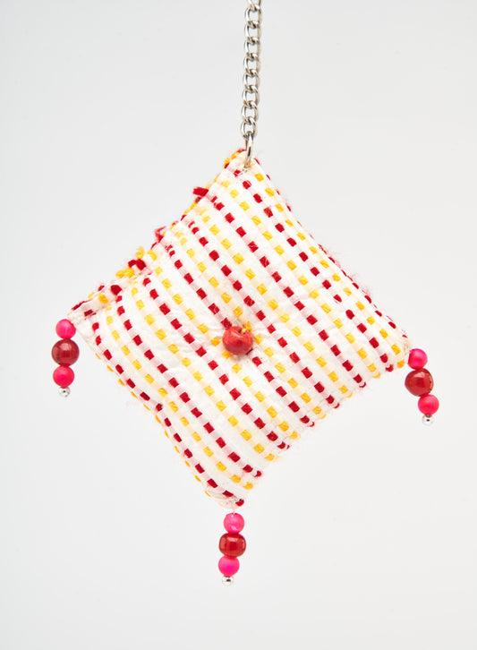 Cushion Cover Key Chain - Red & Yellow Color