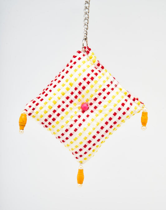 Cushion Cover Key Chain -Red & Canary Yellow