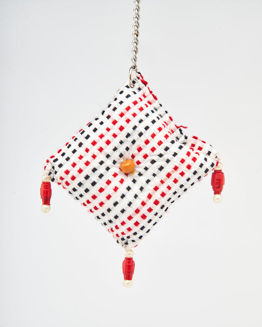 Cushion Cover Key Chain - Black & Red