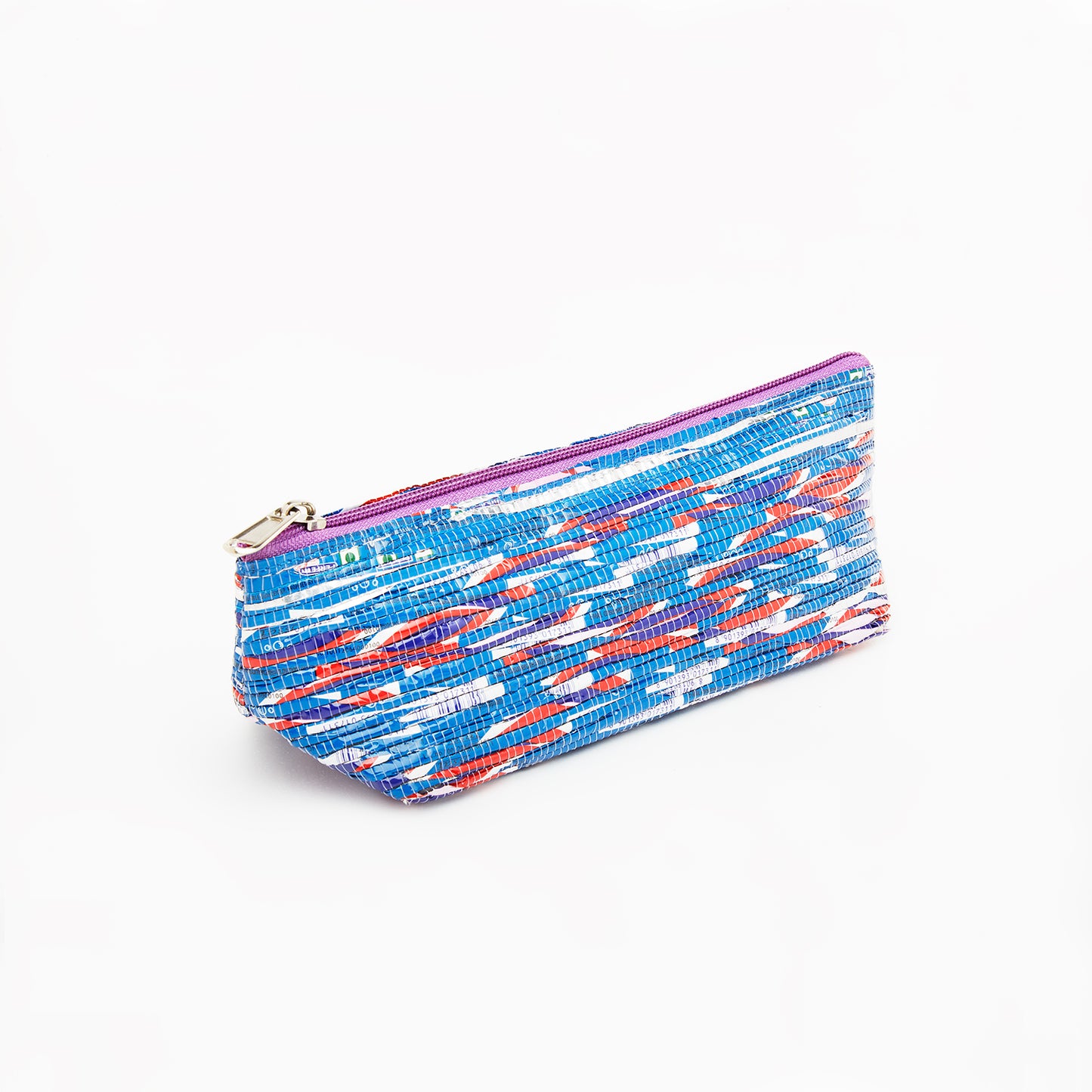 Blue & Red Recycled Plastic Pencil Pouch (MLP Plastic)