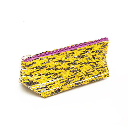 Yellow & Black Recycled Plastic Pencil Pouch (MLP Plastic)