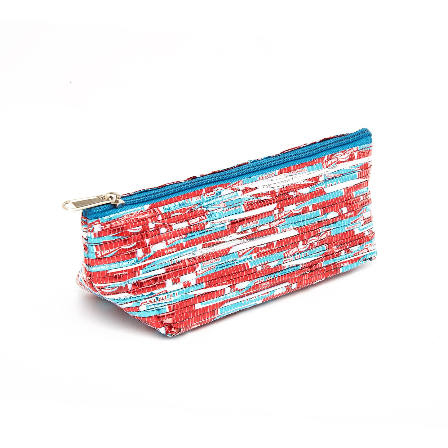 Red & Blue Recycled Plastic Pencil Pouch (MLP Plastic)