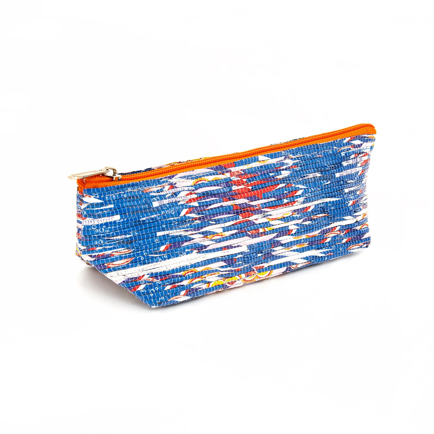 Blue & Silver Recycled Plastic Pencil Pouch ( MLP Plastic)