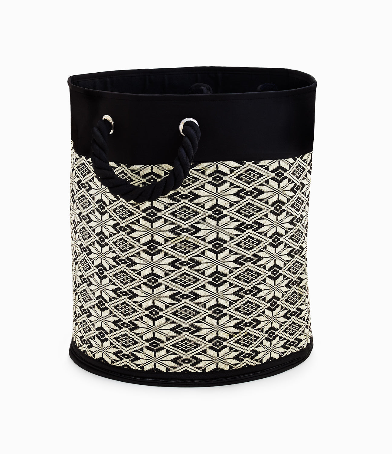 Charcoal Black & White - Foldable Laundry Basket