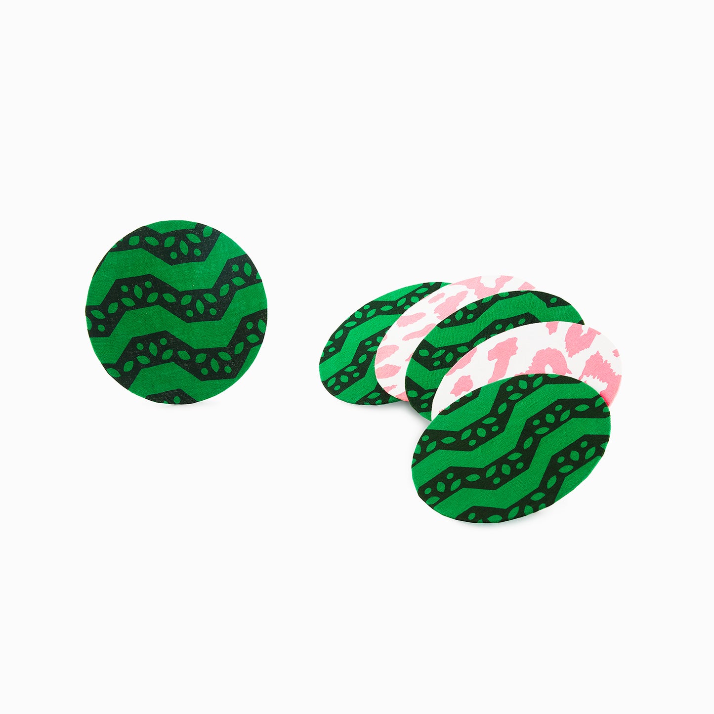 Emerald Green & White - CD Coaster Set of 6