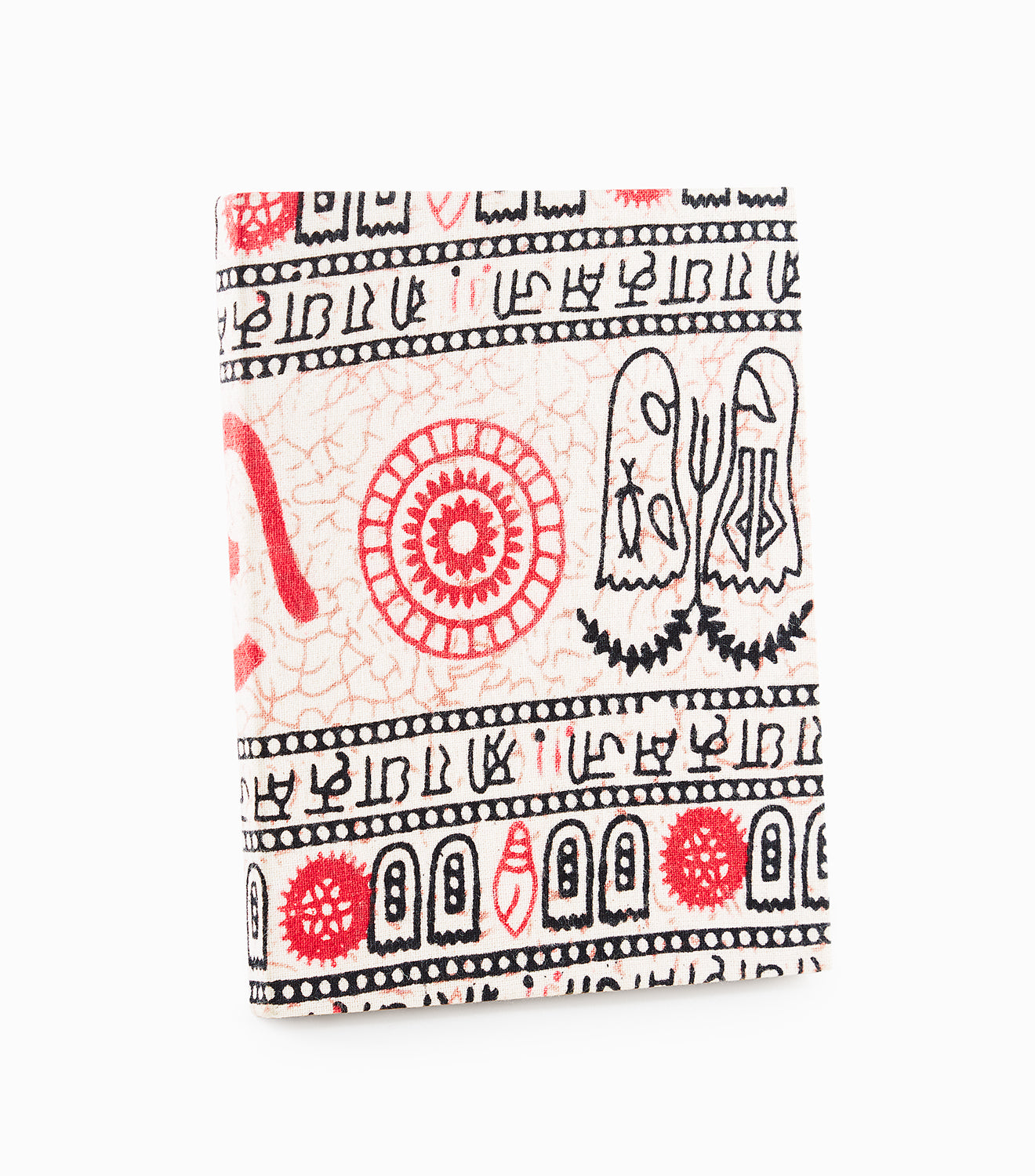 White Color with Ethnic Design Diary Cloth with Diary -Upcycled Diary!