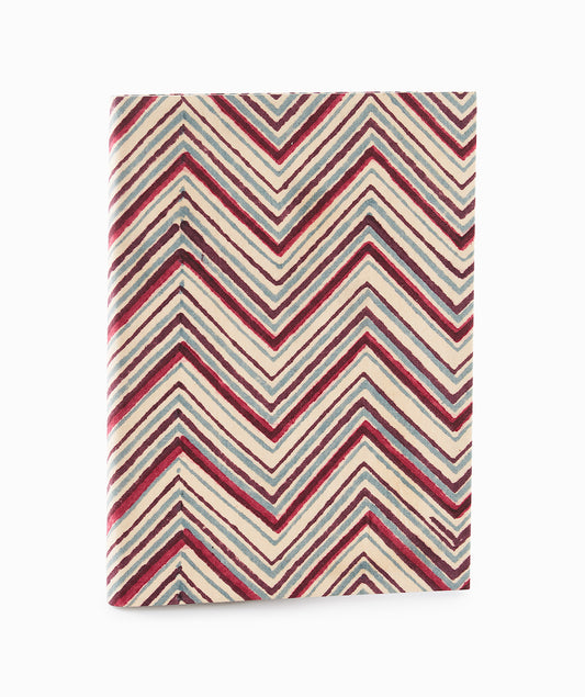 Chevrons wide Design Diary cloth with Diary -Upcycled Diary!