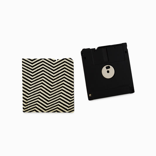 White & Soot Black - Floppy Disk Coaster Set of 2